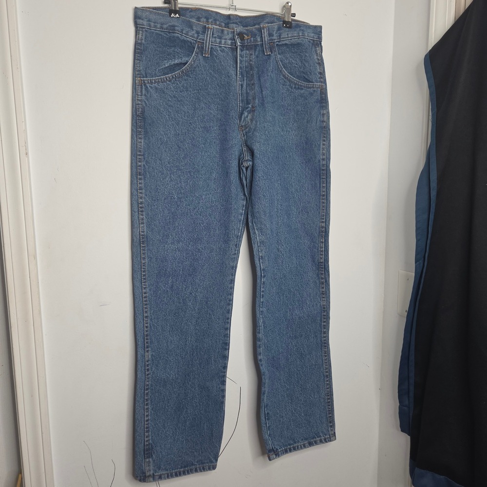 Rustler Wrangler Mens Regular Fit‎ Straight Leg Jeans Blue 34x30 NWT